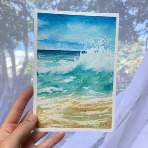 Original Watercolor Wave Painting